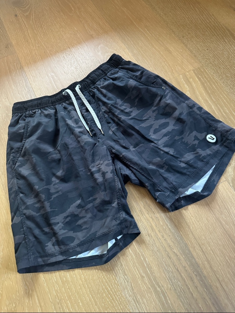 Vuori Men's Black Camouflage Athletic Shorts